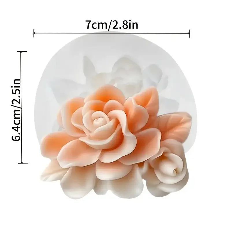 3D Rose Silicone Mold for Candles, Soap, Resin & Clay | StriveRiseFit