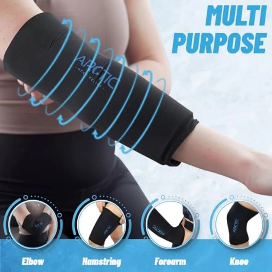 2-Pack Reusable Gel Ice Pack Wraps for Elbow & Knee, Cold Compression Sleeves, S-XL | StriveRiseFit