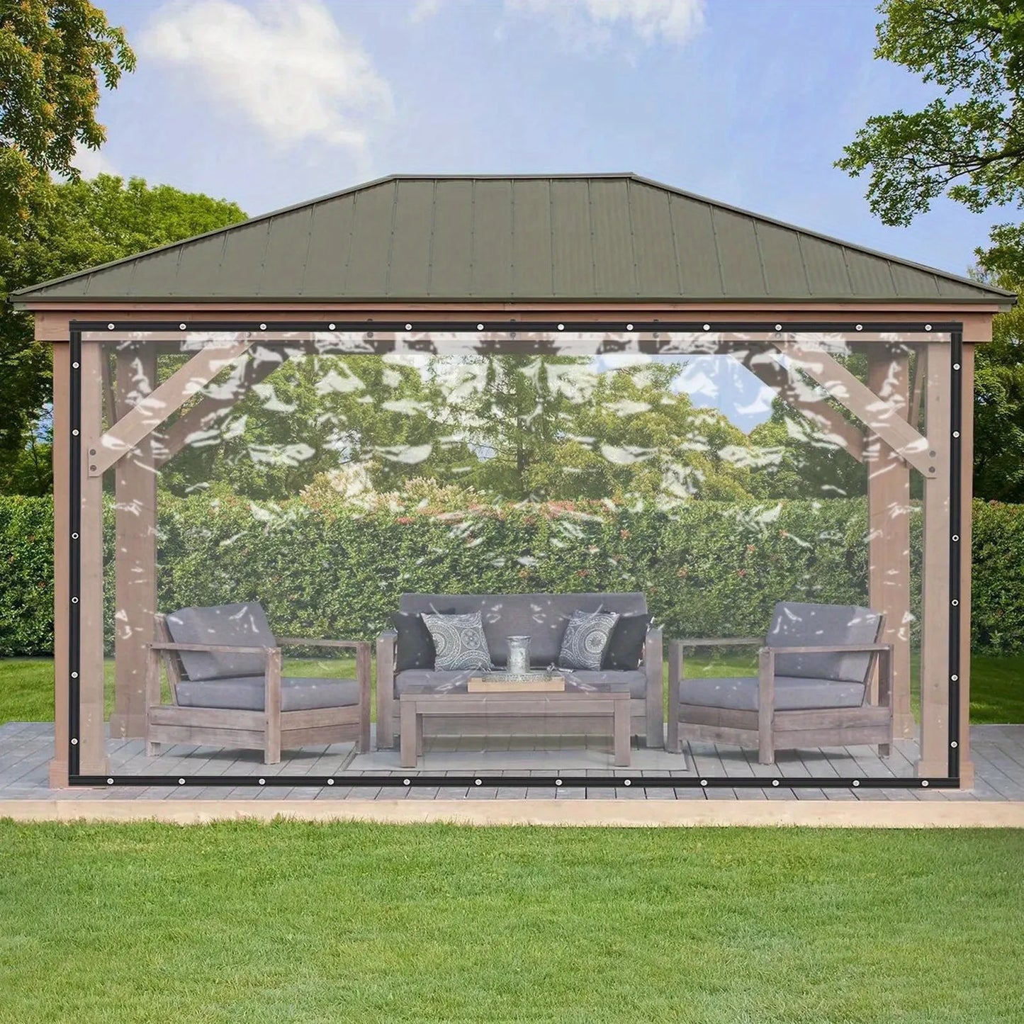 Transparent Waterproof Rain Canopy Tarp – Camping, Garden & Patio Shelter