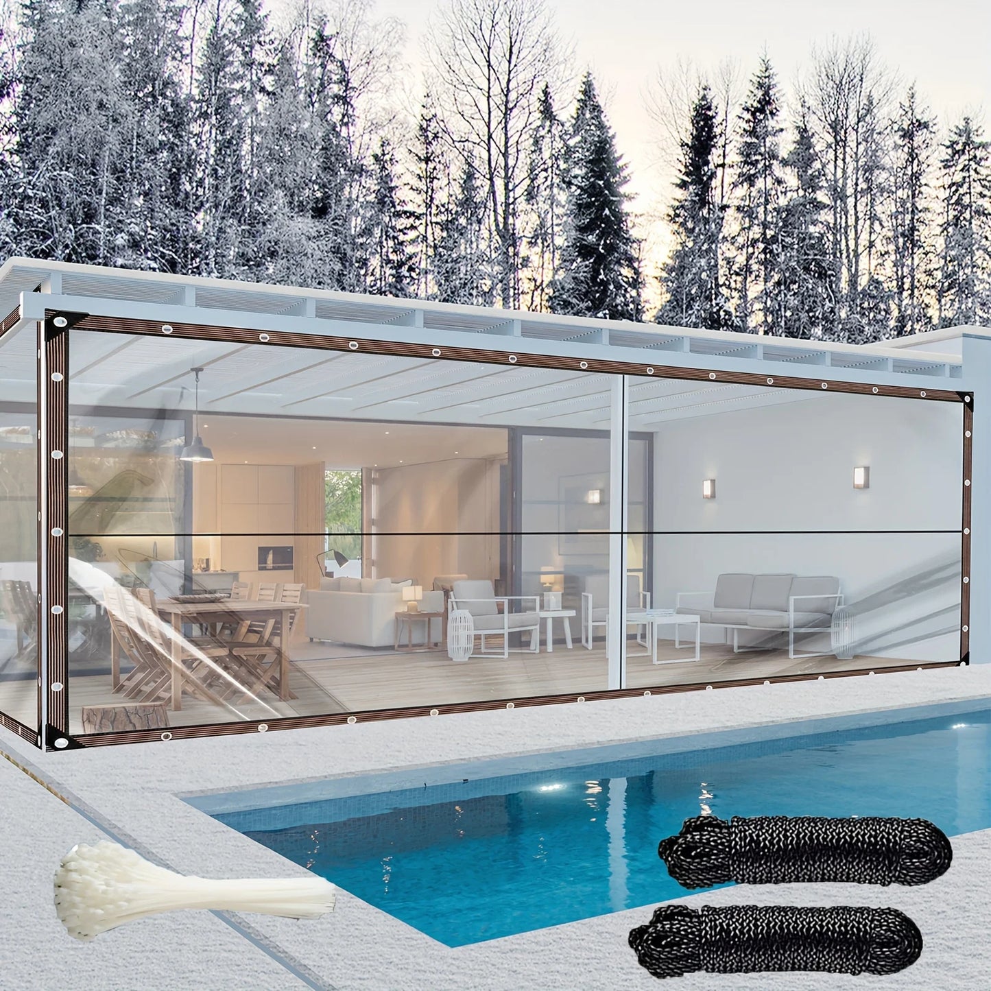 Transparent Waterproof Rain Canopy Tarp – Camping, Garden & Patio Shelter
