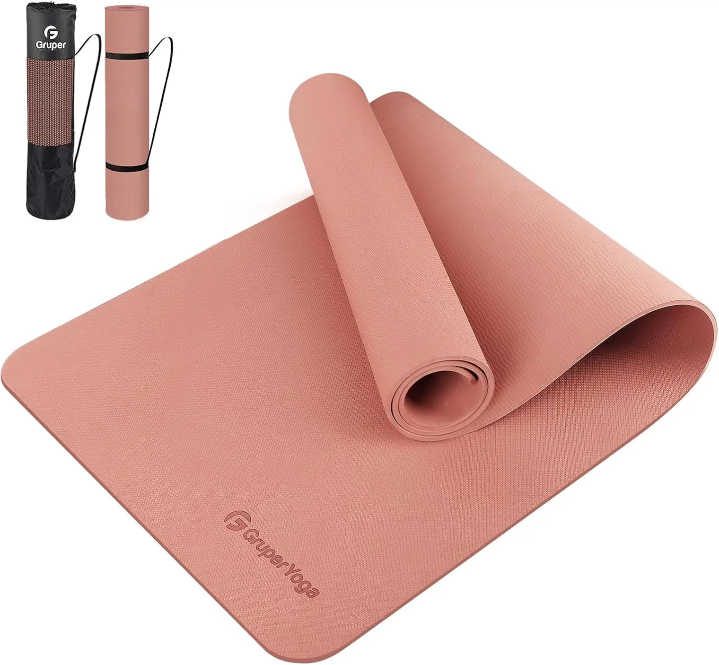 Non-Slip TPE Yoga Mat 72x24", Eco-Friendly, 6mm or 8mm Thick, with Carrying Strap & Bag | StriveRiseFit