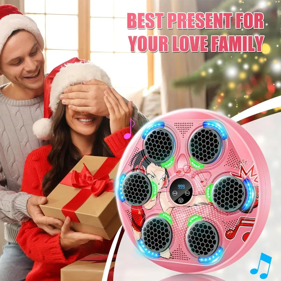 Wall Mounted Music Boxing Machine with LED Electronic Focus Training for Teens and Adults Interactive Workout Equipment