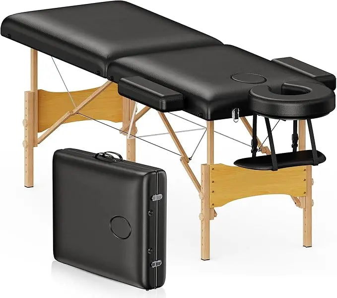 Portable Massage Table 24" Wide - Adjustable Height Wooden Spa Bed | StriveRiseFit