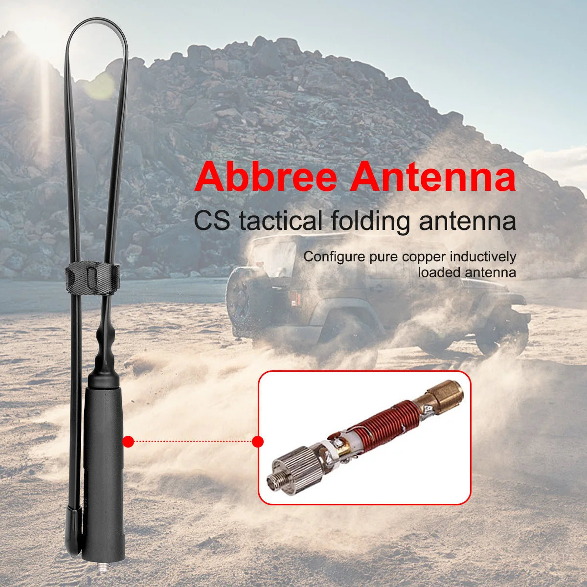 BAOFENG Tactical Foldable Whip Antenna, SMA-Female, VHF UHF 144/430Mhz, Gooseneck Antenna for Kenwood TYT Retevis BAOFENG UV-82