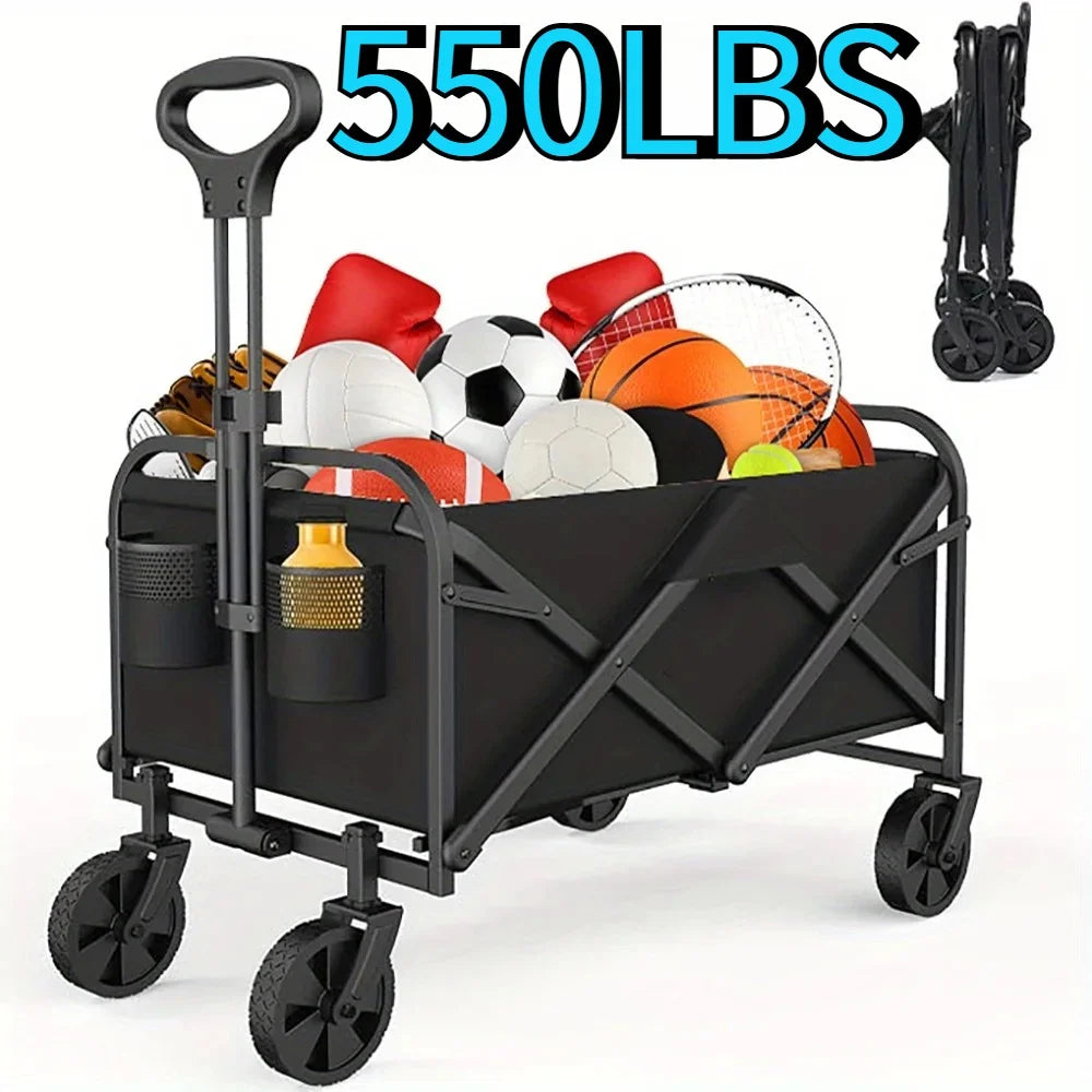 Heavy-Duty Collapsible Wagon Cart with All-Terrain Wheels | StriveRiseFit