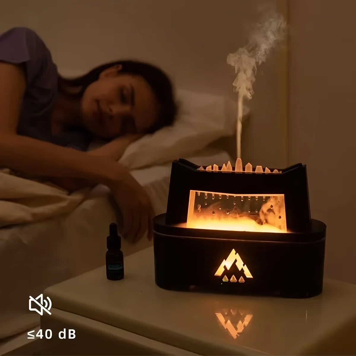 Aroma Diffuser Cloud Rain Humidifier Essential Oil Diffuser Light Rain Drop Sounds Flame/Blue