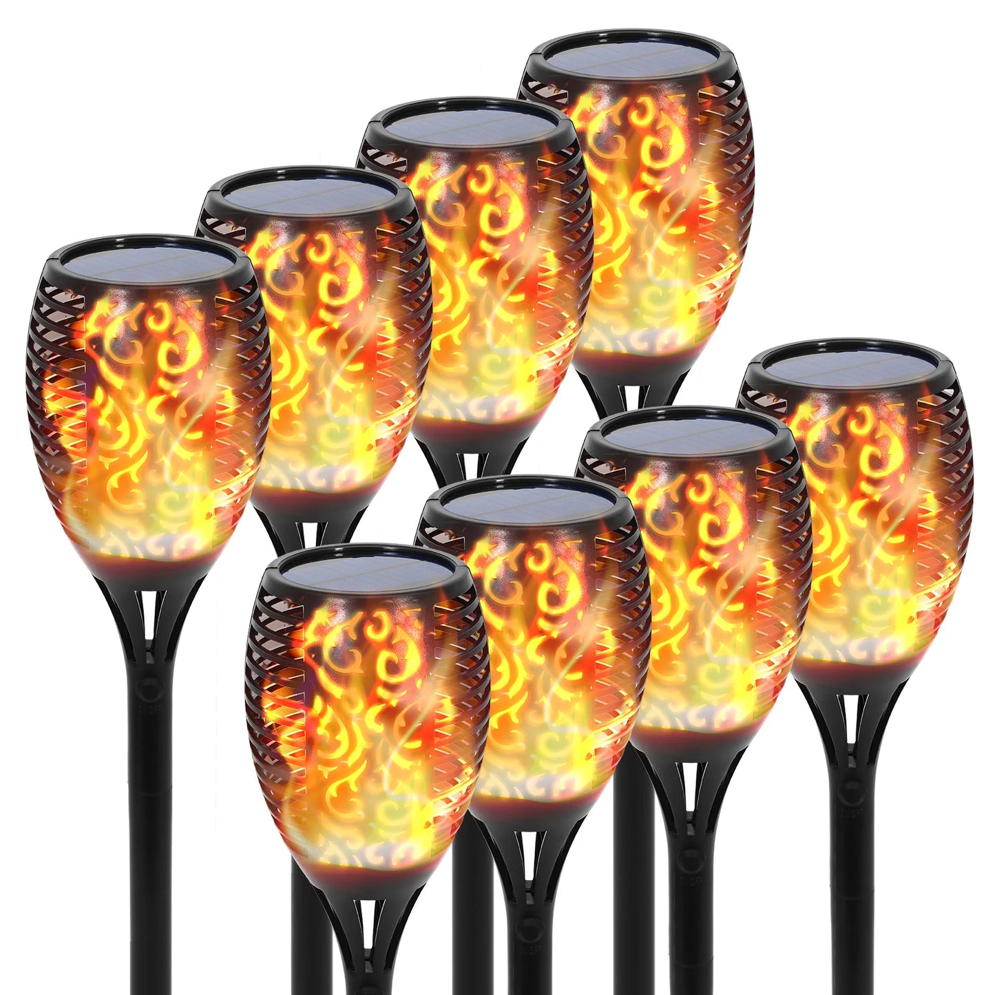 Solar Flame Torch Lights | 43" | 96 LED | Flickering | Waterproof | 4–16 Pack | StriveRiseFit