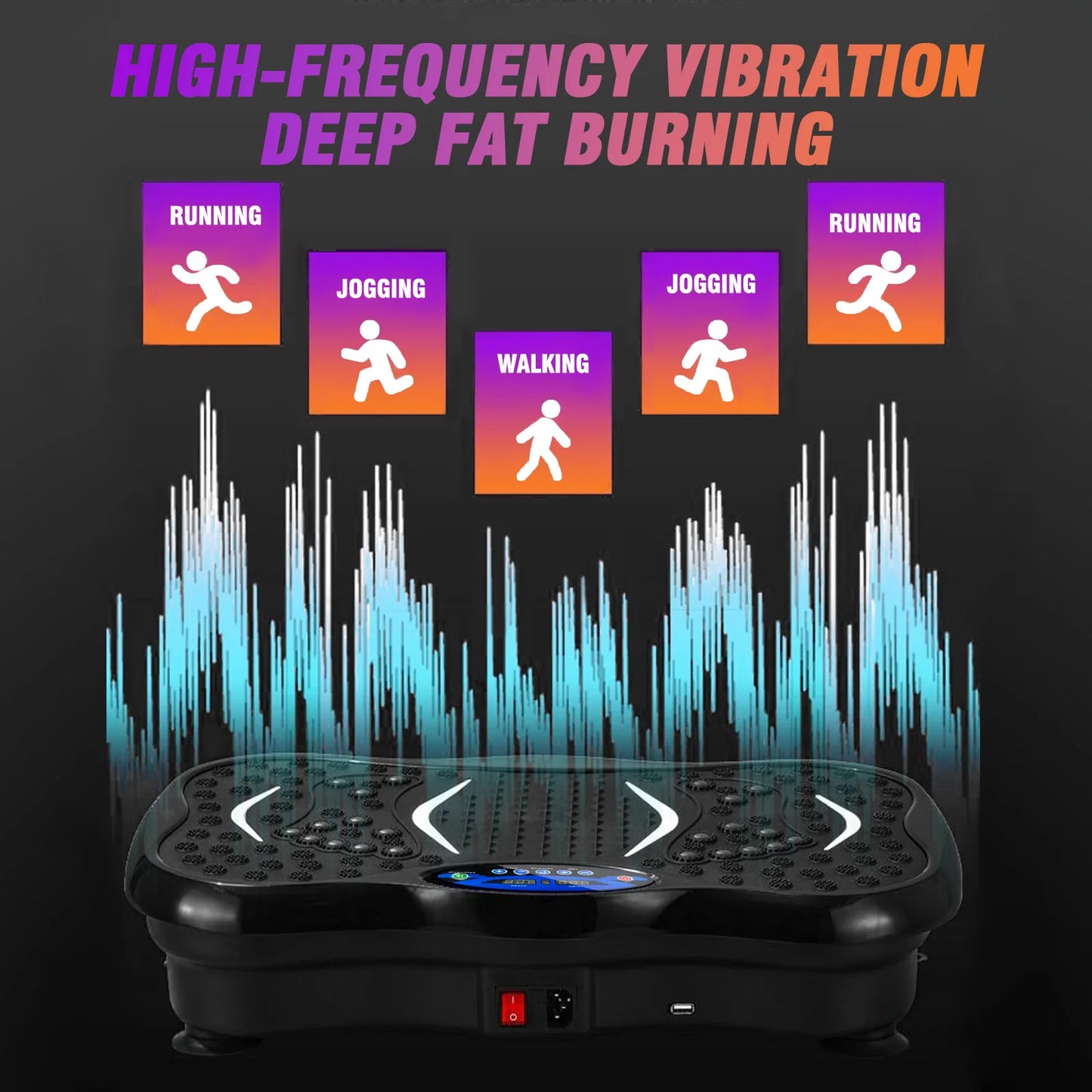 Vibration Plate Exercise Machine ~ Full Body Workout ~ Power Vibration Includes Resistance Bands ~ Fitness Equipment ~ Weight Loss