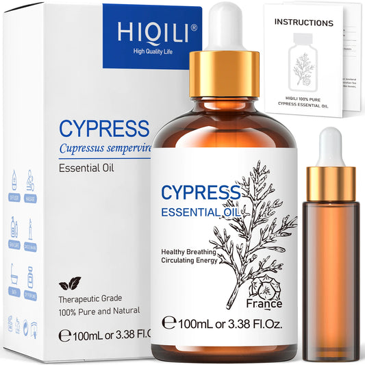 Cypress Essential Oil - 100% Pure Therapeutic Grade for Aromatherapy & Stress Relief