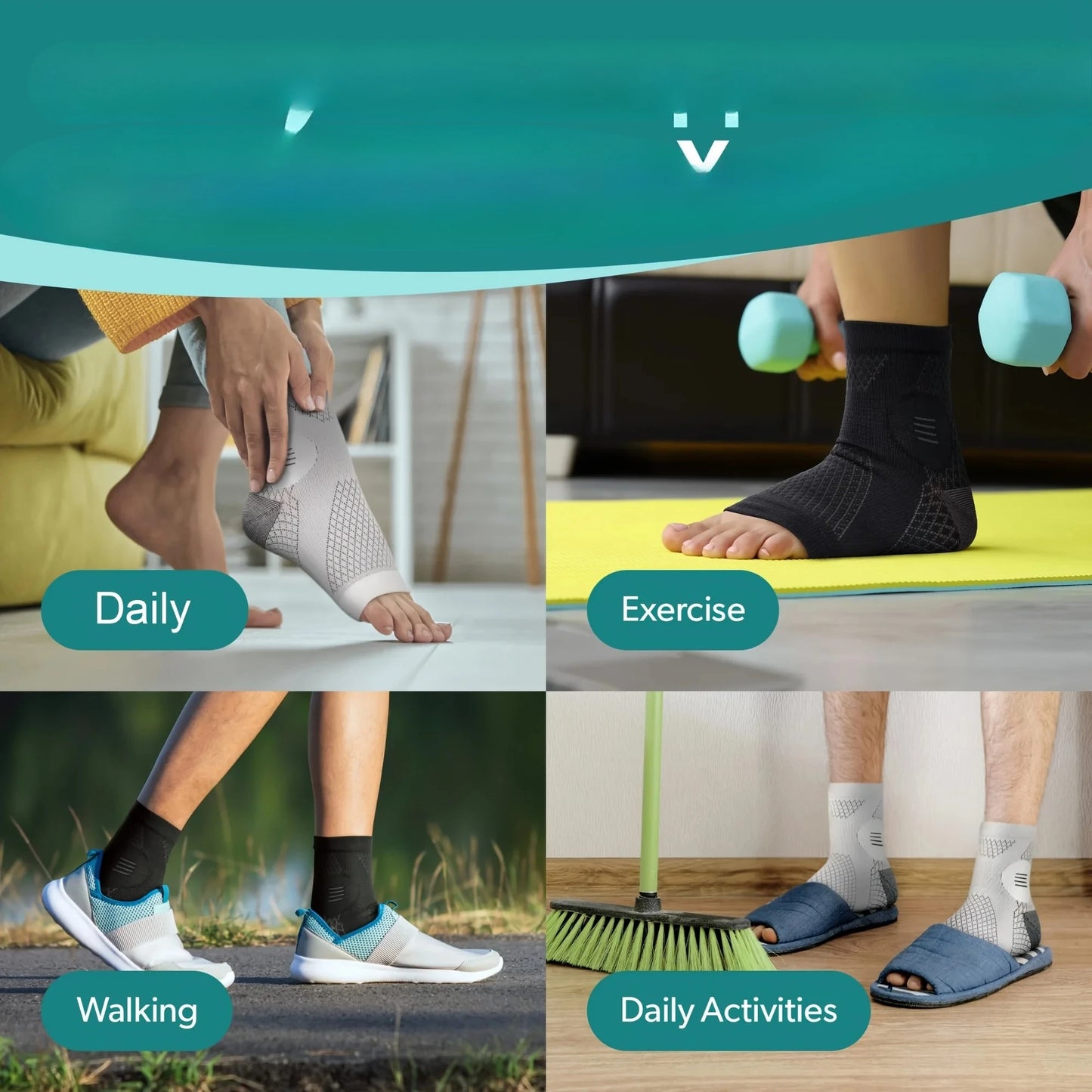 Compression Foot Sleeves with Arch Support Open-Toe Design for Neuropathy & Pain Relief | StriveRiseFit