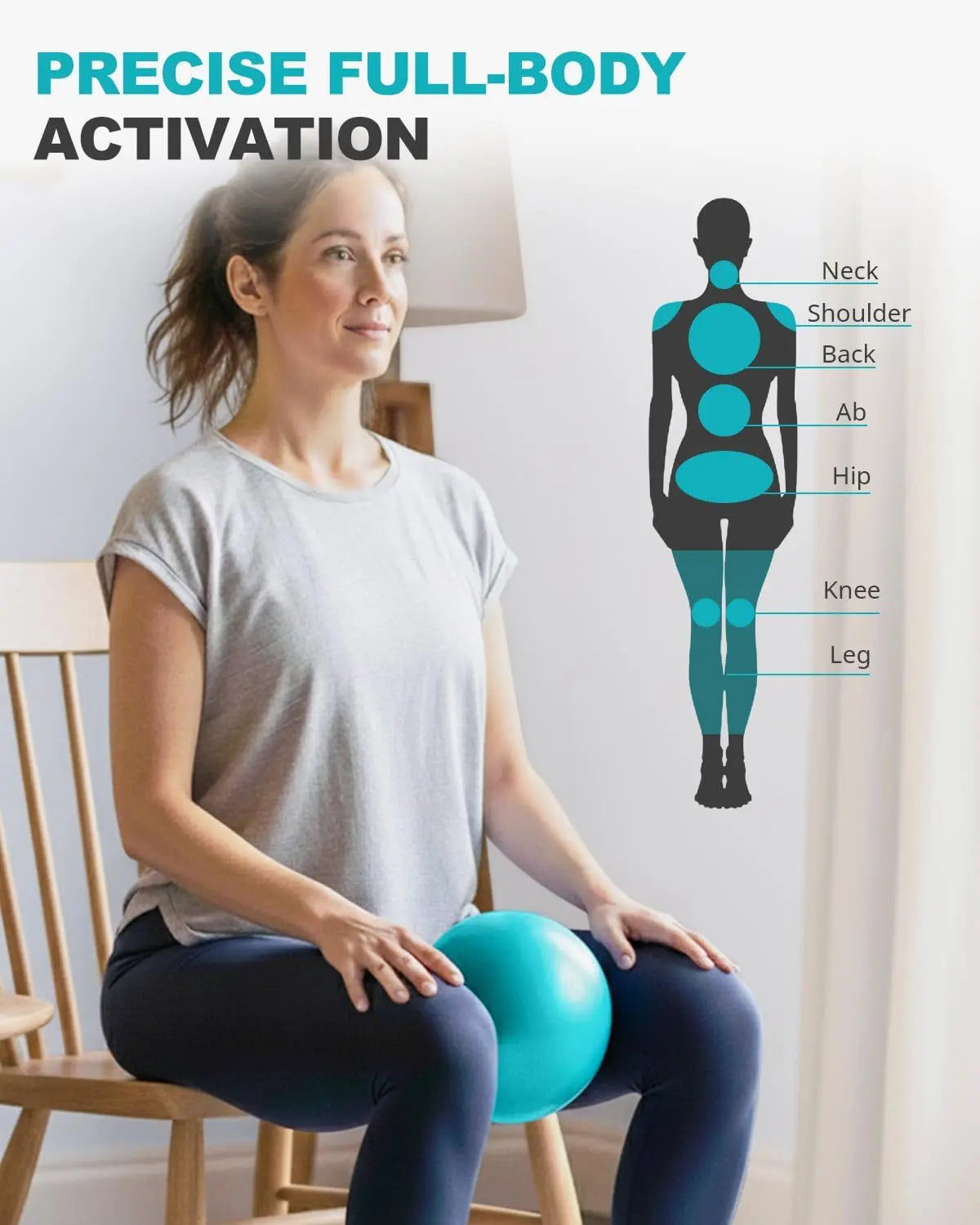 Anti-Burst Exercise Ball for Yoga, Pilates & Core Training, Quick Pump Included | StriveRiseFit