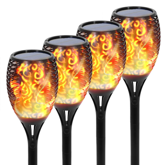 Solar Flame Torch Lights | 43" | 96 LED | Flickering | Waterproof | 4–16 Pack | StriveRiseFit