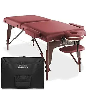 Professional Portable Lightweight Bi-Fold Memory Foam Massage Table with Reiki Panels - Includes Headrest, Face Cradle, Armrest