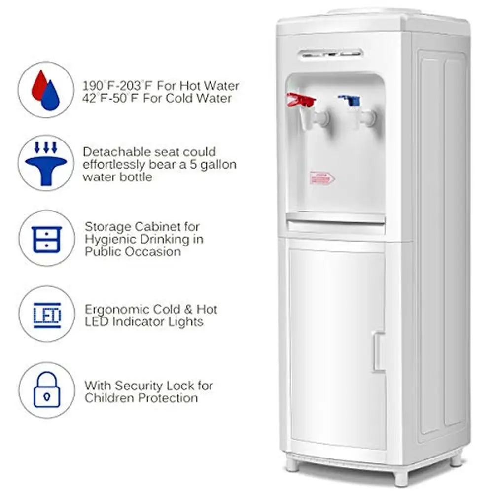 Top Loading Water Cooler Dispenser with Storage Cabinet - StriveRiseFit