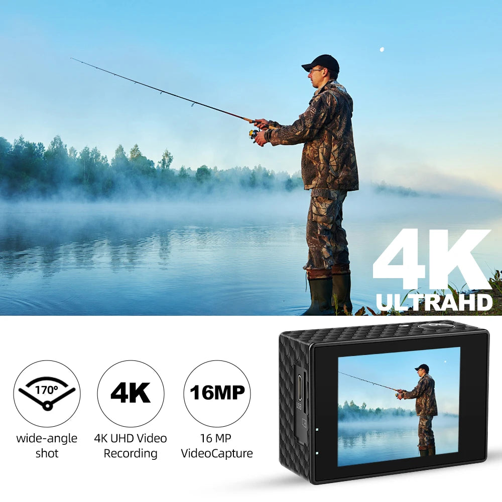 4K Action Camera Ultra HD 30FPS - Waterproof Sport Camera with WiFi