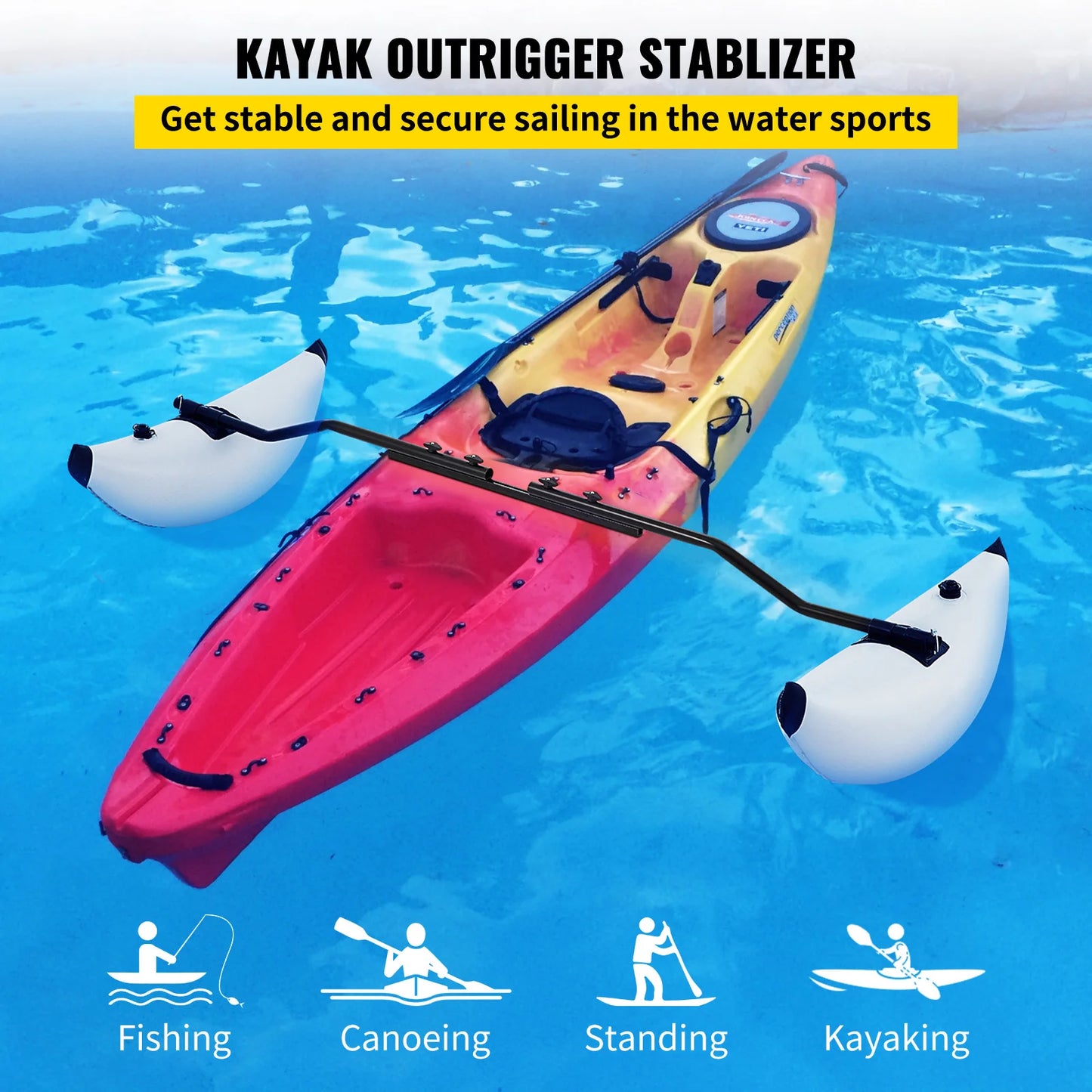 Kayak Outrigger Stabilizers 2-Pack PVC Inflatable Float with Arms & Rod for Canoe Fishing Boat | StriveRiseFit