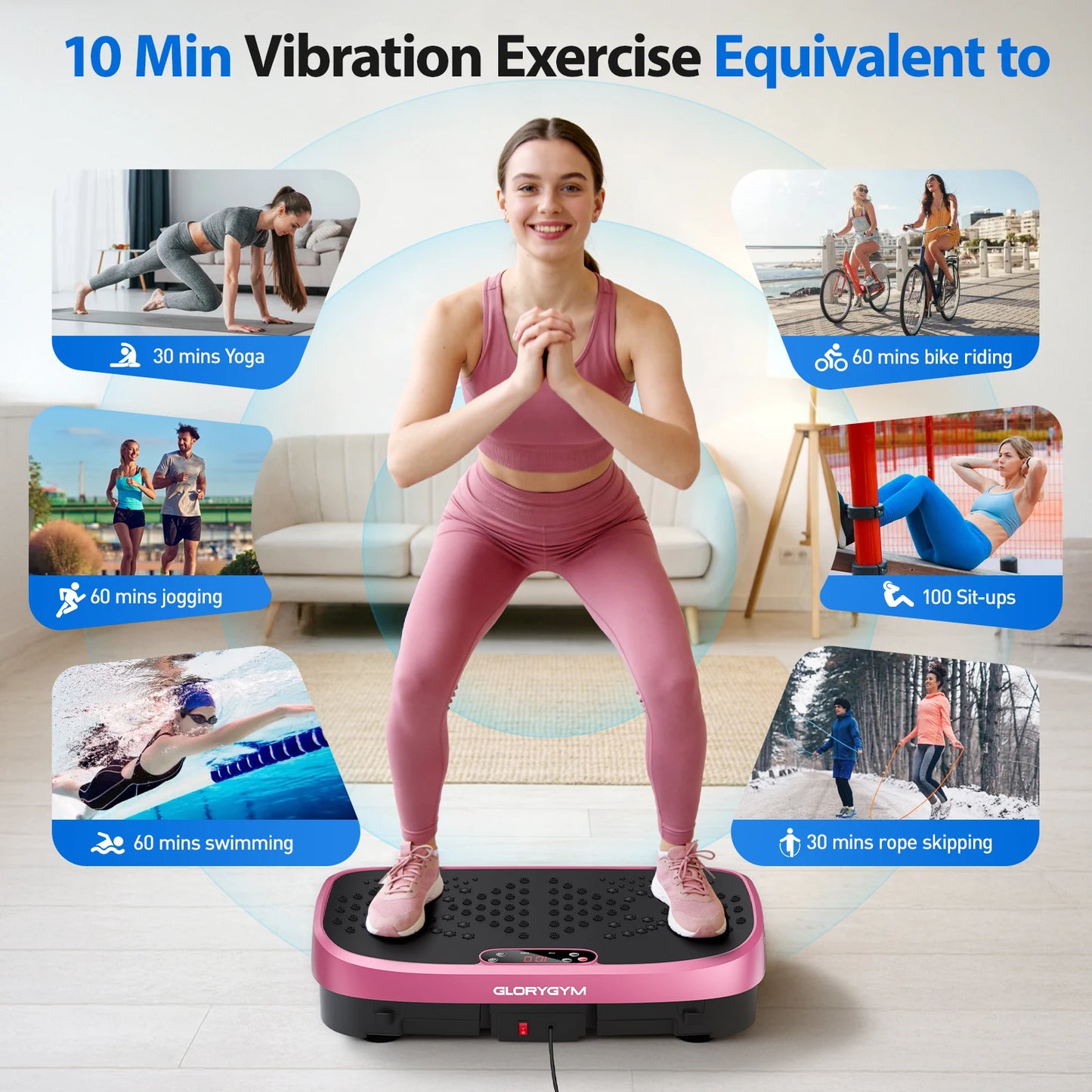 Vibration Plate Exercise Machine | 120 Speed Levels, 330LB Capacity, Low-Noise, 7 Colors