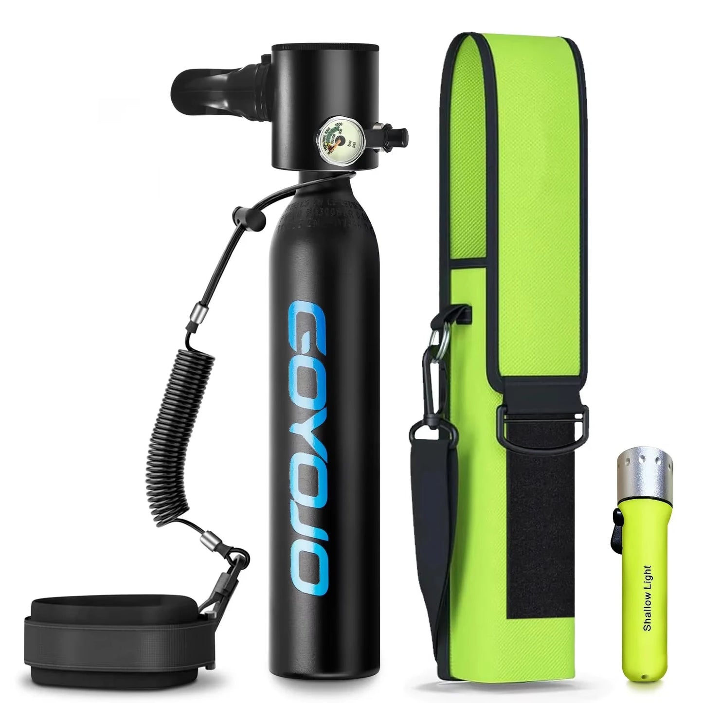 GOYOJO Mini Scuba Tank 0.5L | Portable Diving Tank, Emergency Pony Bottle, Freediving & Snorkeling