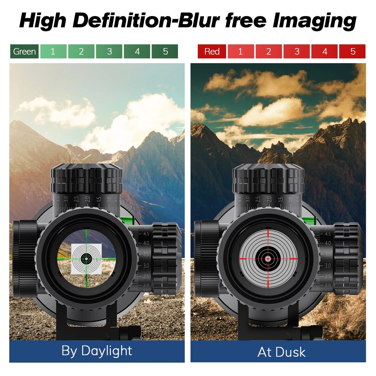 Bestsight 4-16x44 AOE Tactical Rifle Scope - Red/Green Illuminated Reticle