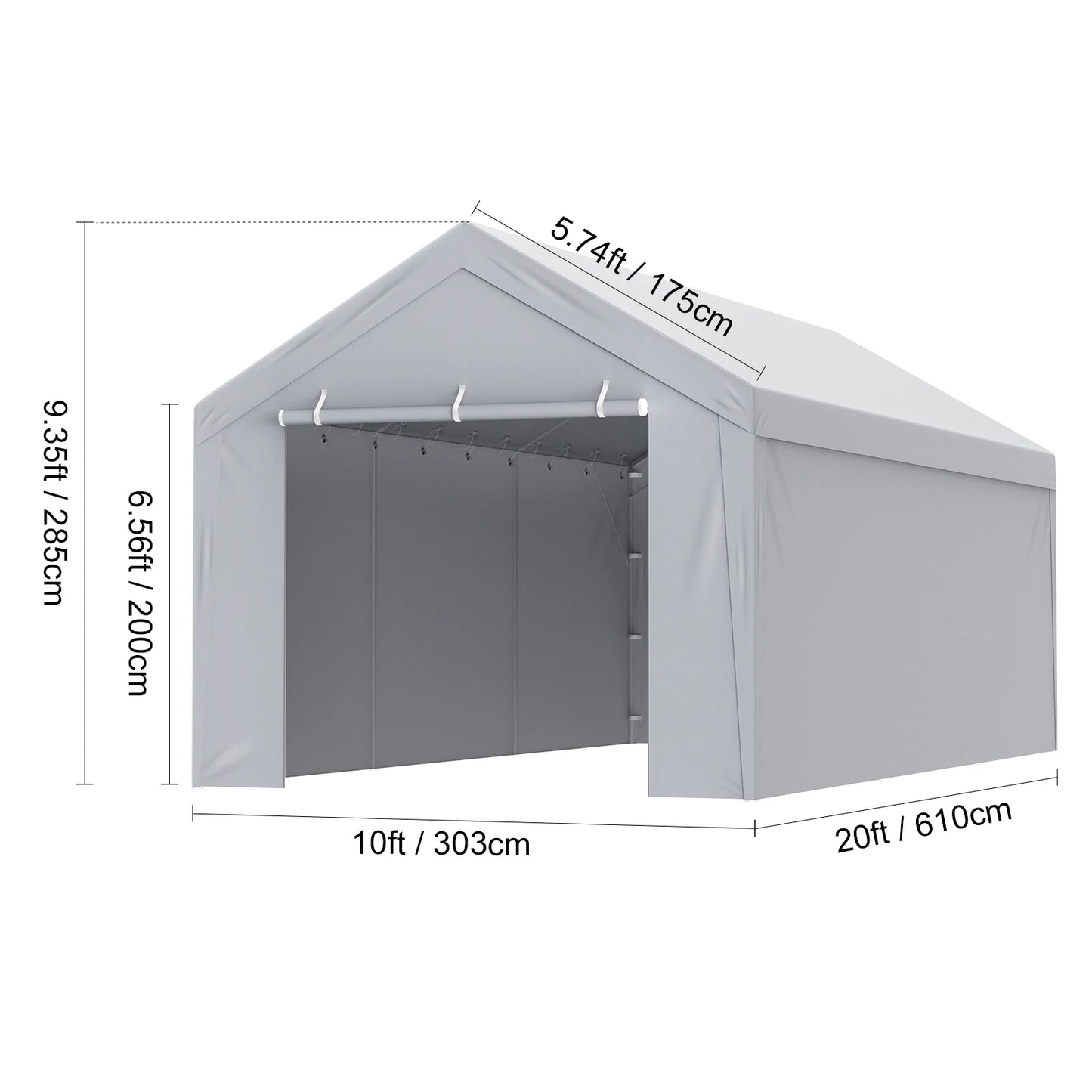 VEVOR 10x20 ft Carport Replacement Canopy Cover — Heavy-Duty Waterproof & UV-Resistant (Frame Not Included)