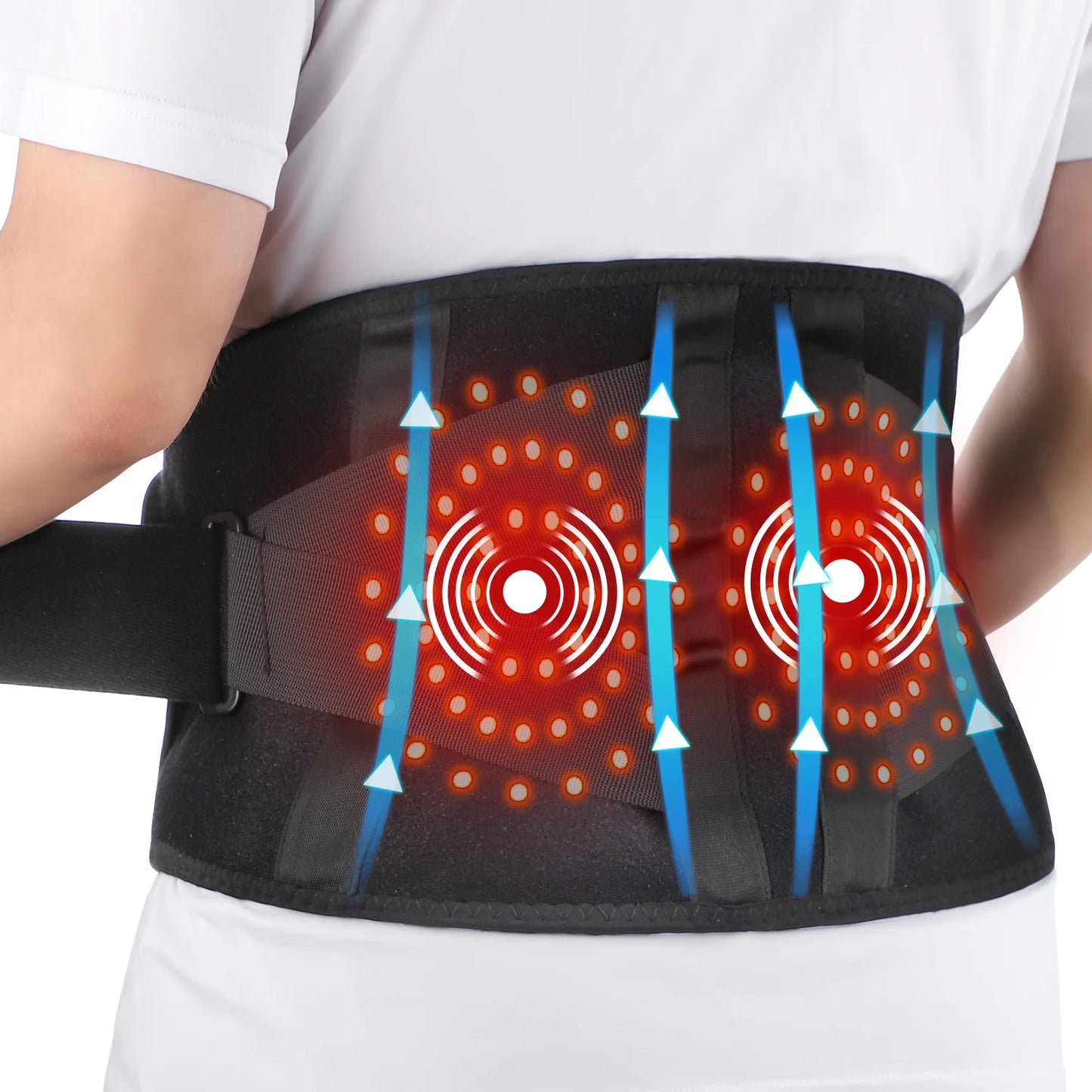 PASTSKY Electric Heating Waist Massager Belt, Vibration & Hot Compress, 5000mAh | StriveRiseFit