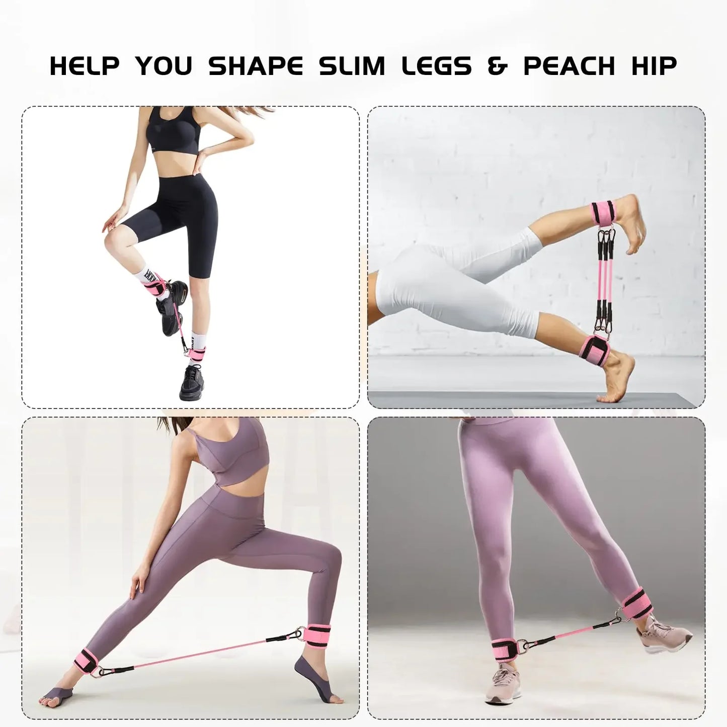 Hip Resistance Bands Set - 6pcs Booty Band Trainer with Gantry | StriveRiseFit