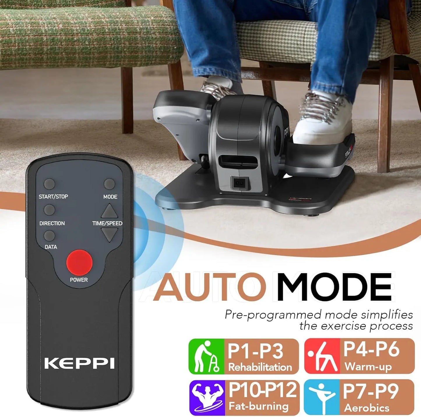 Under Desk Elliptical Machine, Ellipse Leg Exerciser for Home Equipment, Mini Elliptical Machine for Seniors, Electric Seated Pe