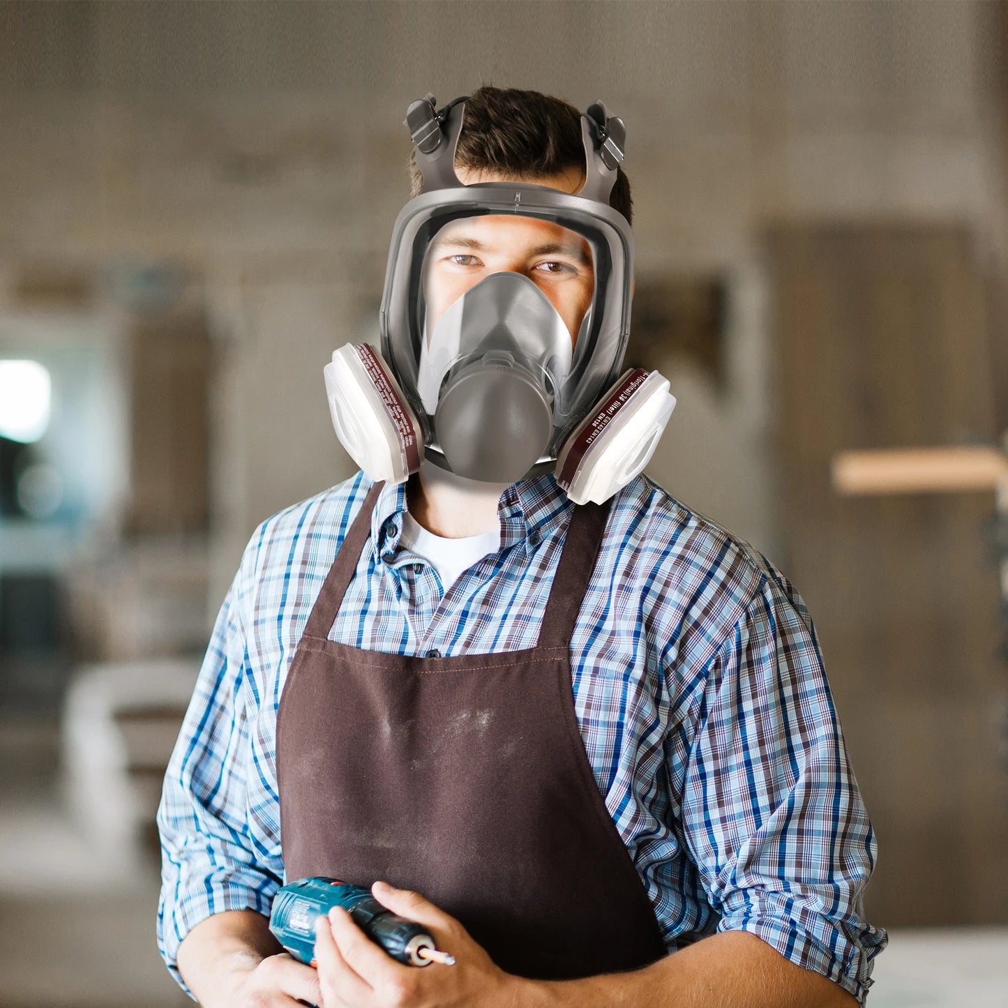 6800 Full Face Gas Mask Respirator - Reusable for Paint, Chemical, Smoke, Dust Protection