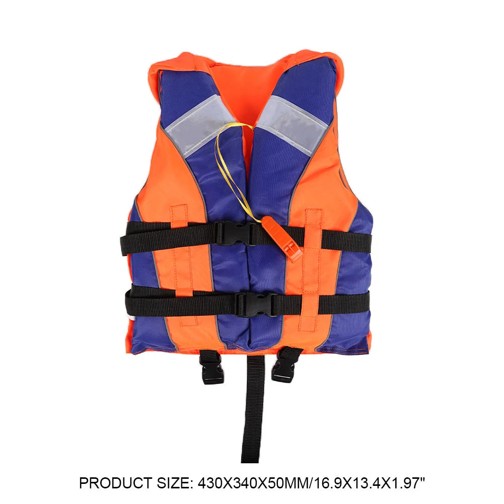 Kids Life Jacket with Whistle & Reflective Strips Adjustable Float Vest for Water Sports | StriveRiseFit
