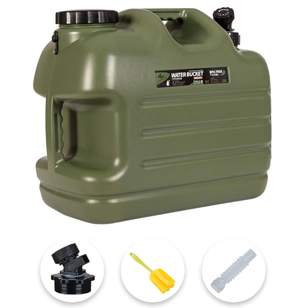 Desert Fox Military Water Tank with Spigot | Food-Grade PE, 10L–25L, Camping & Emergency Prep