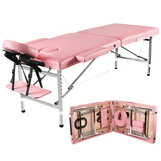 Portable Aluminum Massage Bed | 24" Width, Height Adjustable, Facial, Salon, Tattoo & Lash