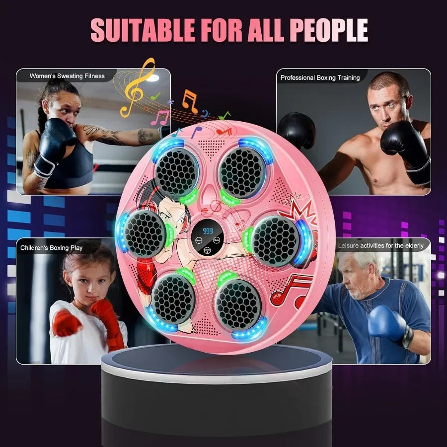 Wall Mounted Music Boxing Machine with LED Electronic Focus Training for Teens and Adults Interactive Workout Equipment