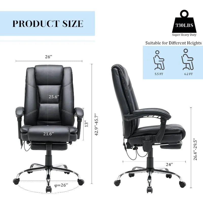 Ergonomic Office Chair with 4-Point Massage & Heat | HOMREST Executive