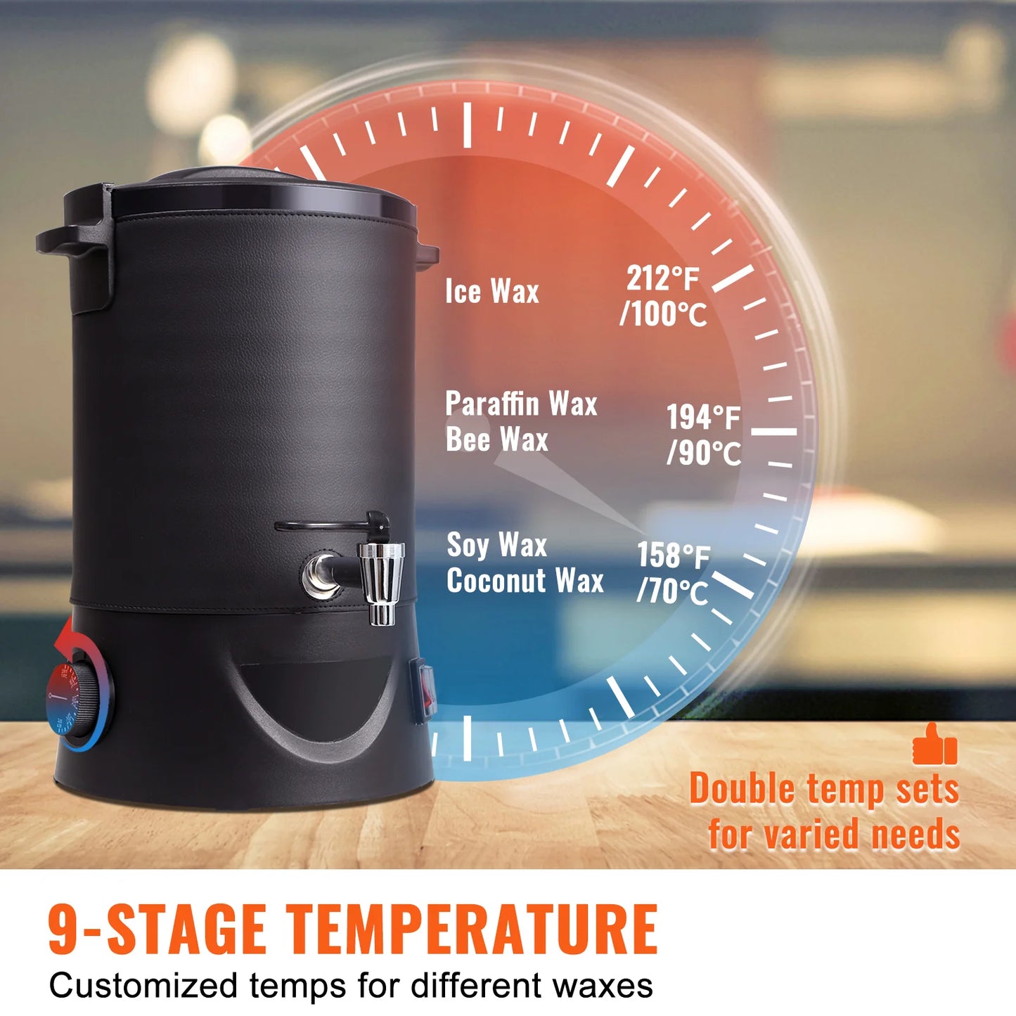 Electric Wax Melter for Candle Making, 6.5L & 10L, 9-Level Temp Control | StriveRiseFit