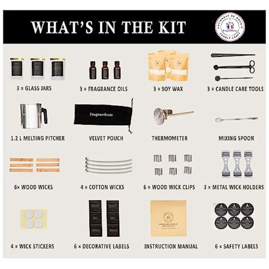 Luxury DIY Soy Candle Making Kit with Glass Jars & Wood Wicks | StriveRiseFit