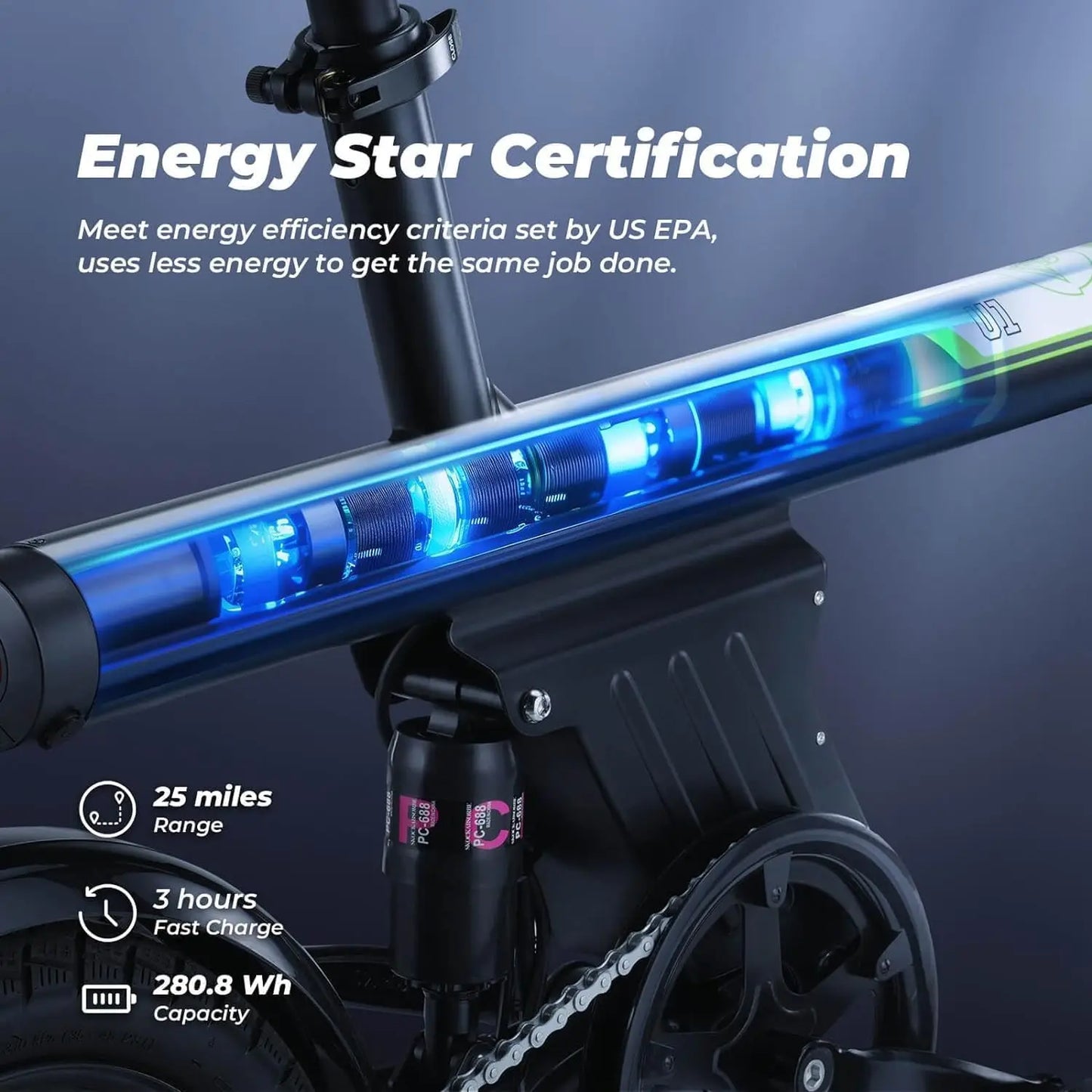 Electric Bike for Adult 500W Motor, 20 mph Folding Ebike, 14"/16"/20" Adult Electric Bicycles with Smart Uphill