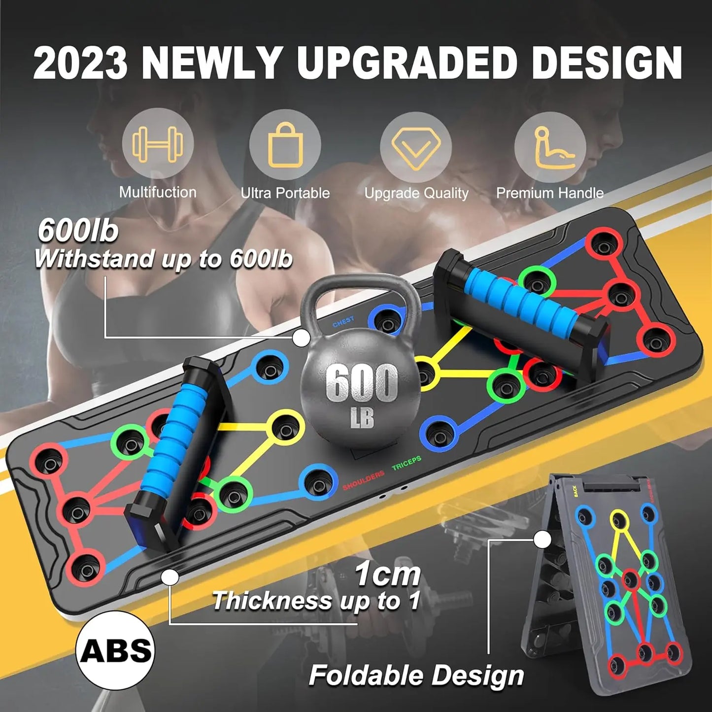 15-in-1 Push Up Board for Home Workout, 600 lb Capacity Multi-Angle Strength Trainer | StriveRiseFit
