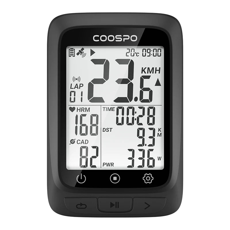 COOSPO BC107 Bike Computer GPS Wireless Bicycle Cycling Odometer Speedometer 2.4"FSTN Bluetooth5.0 ANT+ Waterproof GPS BDS