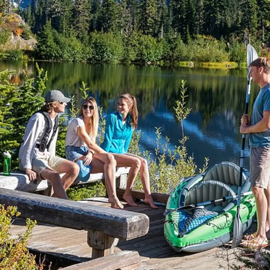 Inflatable Kayak Super-Strong PVC with Deluxe Paddles & High-Output Pump for Outdoor Adventure | StriveRiseFit