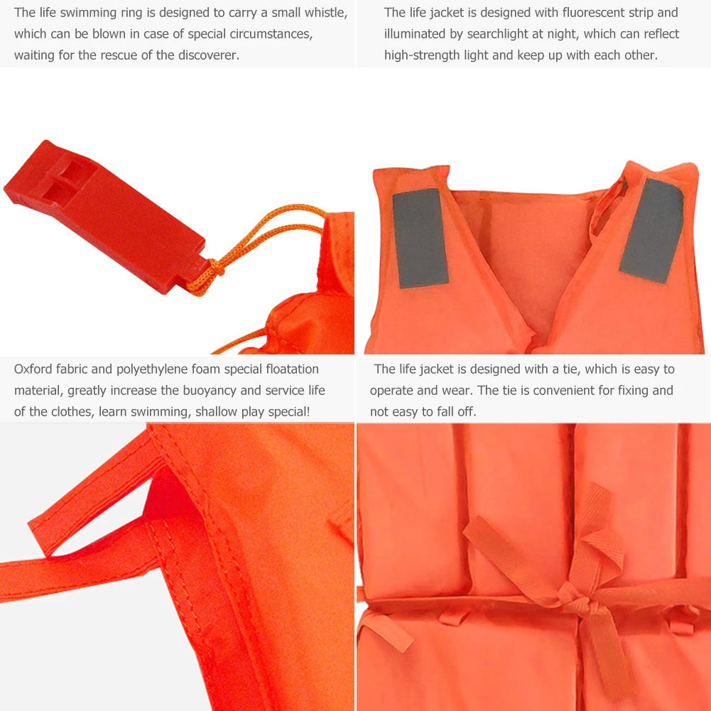 Adult Life Jacket with Whistle Boating Kayaking Drifting Safety Vest | StriveRiseFit