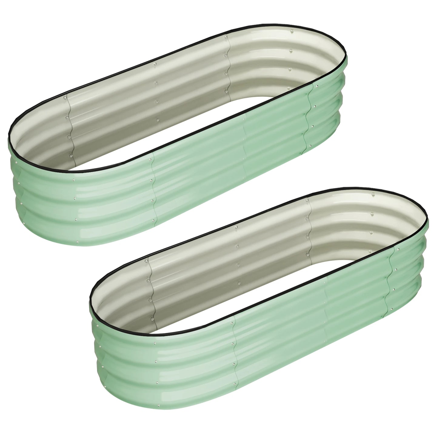 2-Pack Oval Raised Garden Bed — 4.5×2×1 ft Galvanized Steel | StriveRiseFit