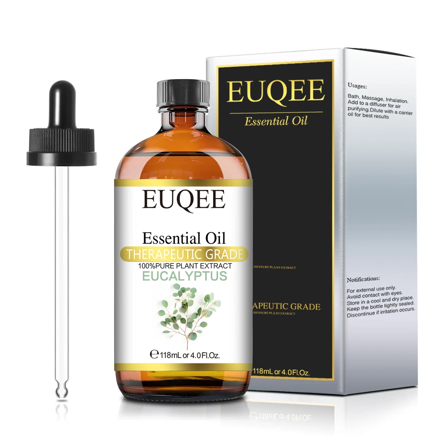 EUQEE 118ML Large Bottle of Essential Oil For Aroma Therapy Humidifier, DIY Soap, Massage