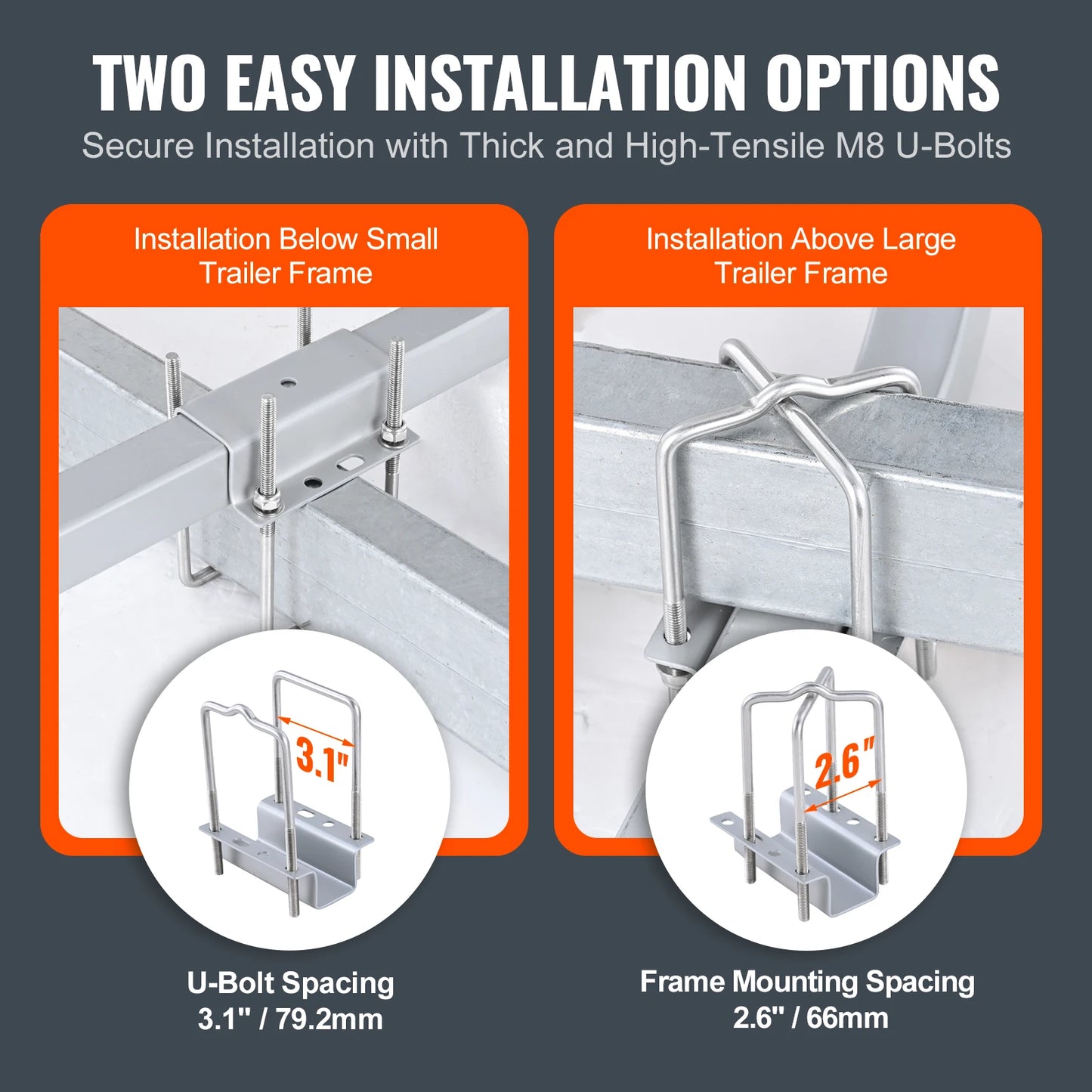 Boat Trailer Guide Poles 2-Pack | Adjustable Galvanized Steel with Rubber Rollers | StriveRiseFit