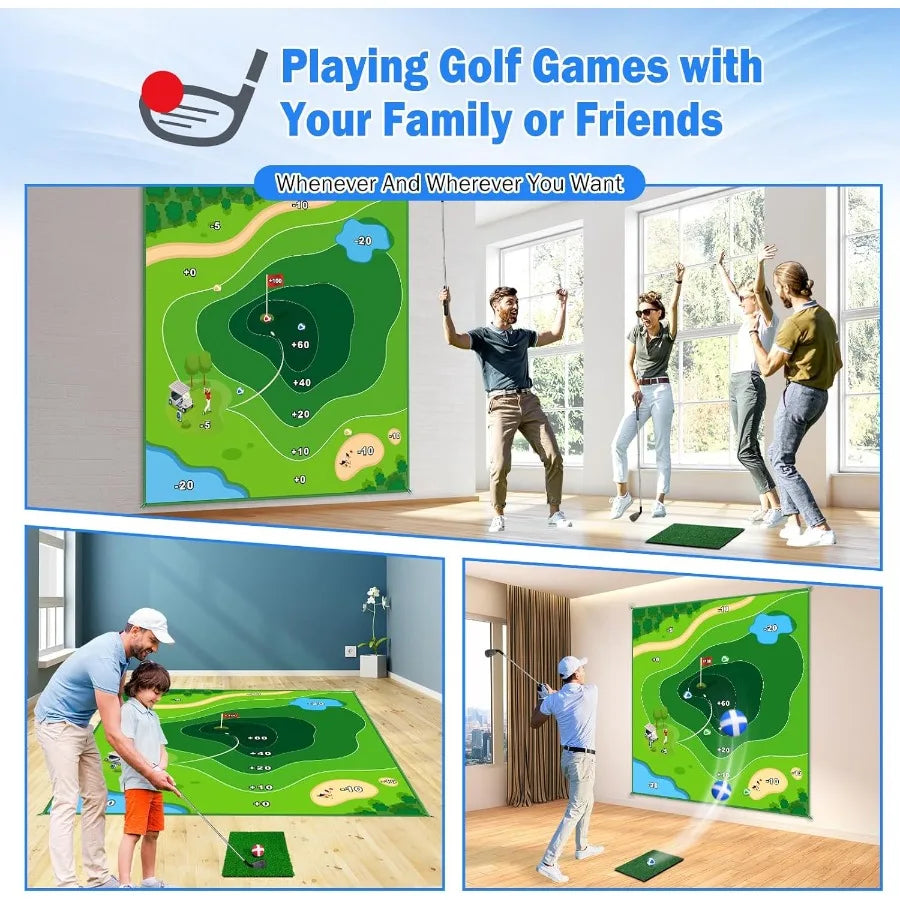 Golf Hitting Mat 70x70, Double-Sided 2-in-1, Indoor & Outdoor Practice | StriveRiseFit