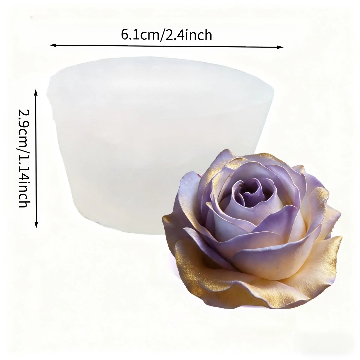 3D Rose Silicone Mold for Candles, Soap, Resin & Clay | StriveRiseFit