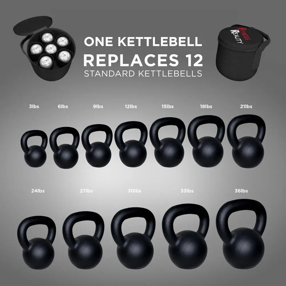 Adjustable Dumbbell & Kettlebell Set, up to 105 lbs in 3 lb Increments | StriveRiseFit