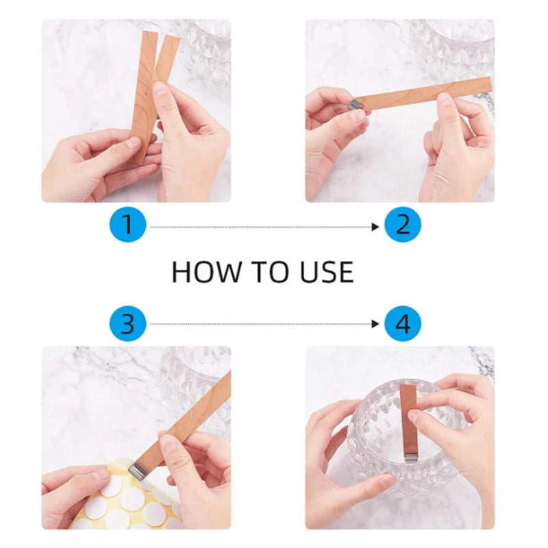 Wooden Candle Wicks with Metal Clip Base, 30 & 50-Pack | StriveRiseFit