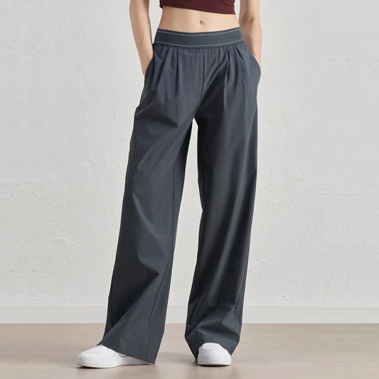 Lightweight Wide Leg Trousers Yoga Pants for Women 30" High Waisted Loose Casual Lounge Travel Work Sweatpants Women
