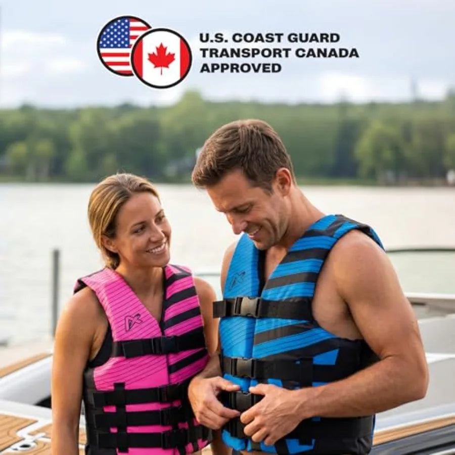 USCG Approved Life Jacket for Adults Youth & Kids Watersports Vest Boating Tubing | StriveRiseFit