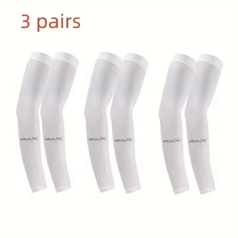 Ice Silk UV Sun Protection Arm Sleeves 3-Pack, Unisex for Cycling, Running & Outdoor | StriveRiseFit